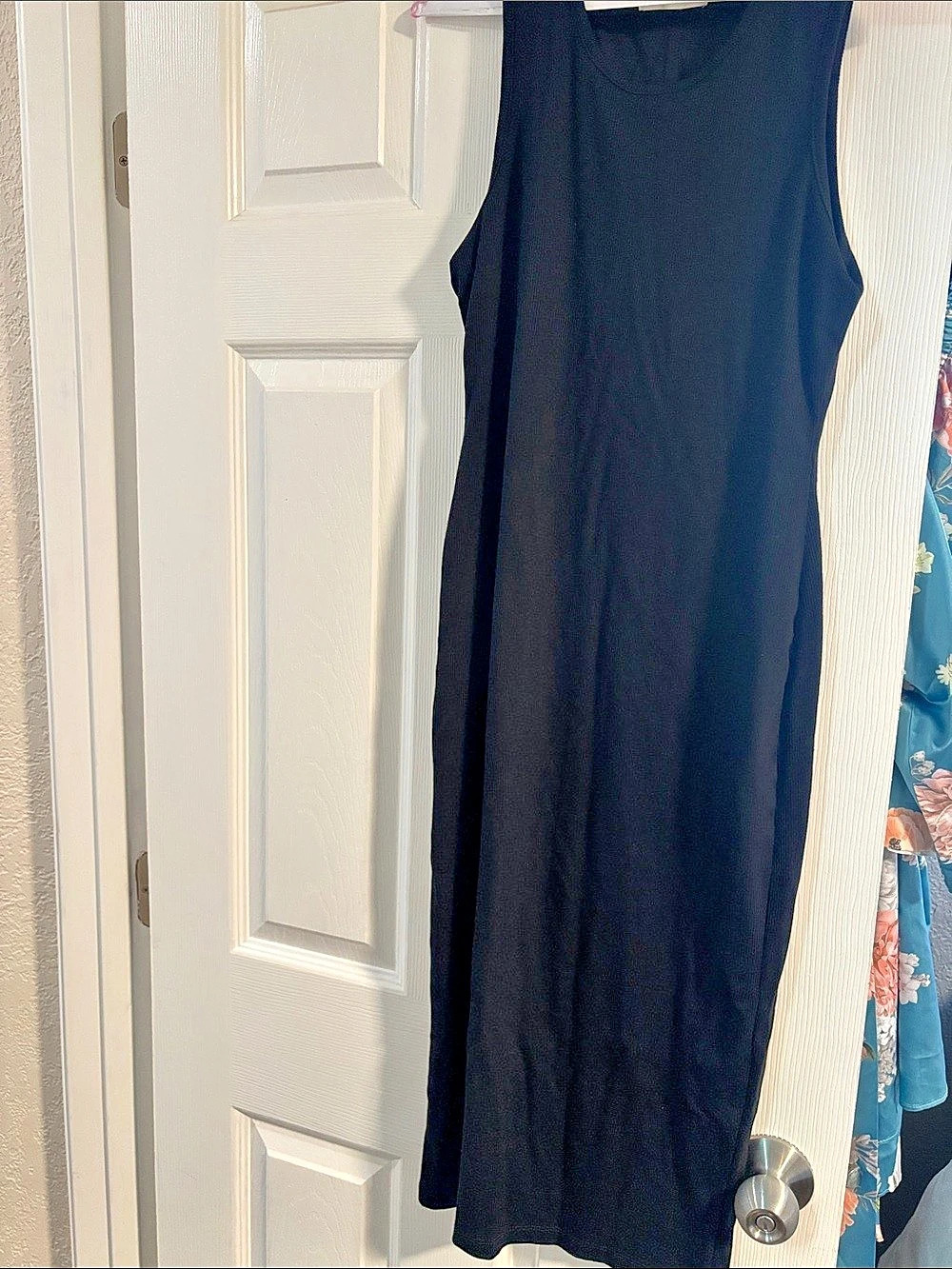 Marine Layer Lexi Rib Daytime Midi Dress Black Small